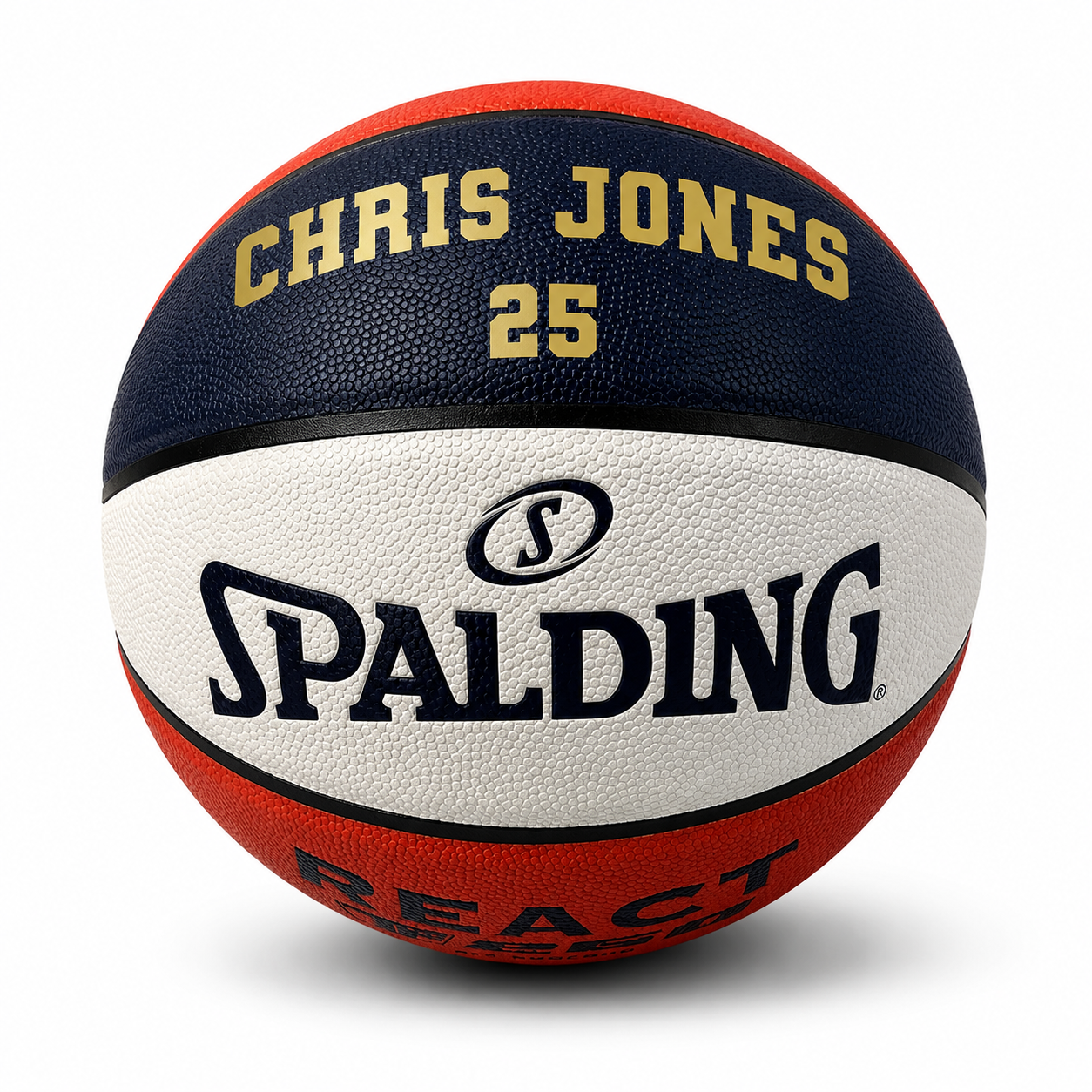 Customized Spalding Red White and Blue Indoor Outdoor TF250 Basketball