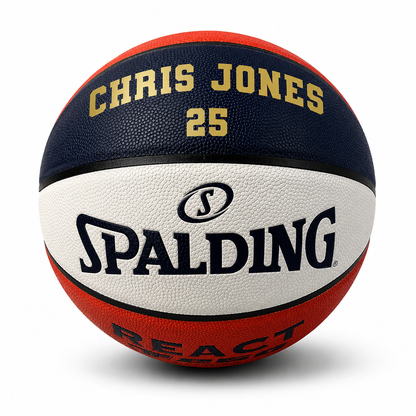 Customized Spalding Red White and Blue Indoor Outdoor TF250 Basketball