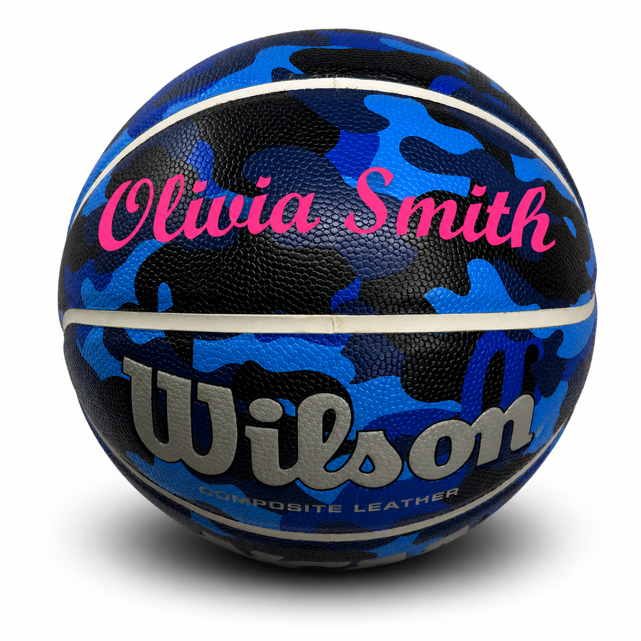 Customized Wilson Blue Camo NCAA Legend Basketball