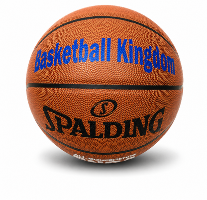 Customized Spalding All Conference Basketball With Custom Text in Royal Blue Color
