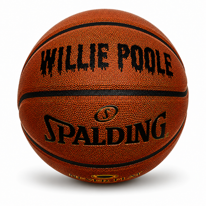 Customized Spalding Neverflat Basketball with Custom Text in Black Color