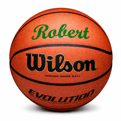 Customized Wilson Evolution Basketball Personalized with Custom Name in Dark Green