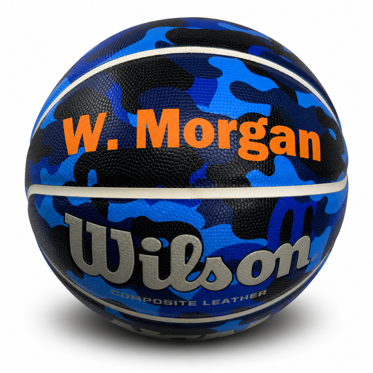 Customized Wilson Blue Camo NCAA Legend Basketball