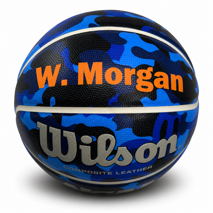 Customized Wilson Blue Camo NCAA Legend Basketball