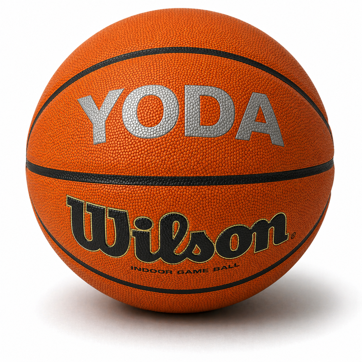 Customized Wilson NCAA EVO NXT Basketball with Custom Text in Silver Color