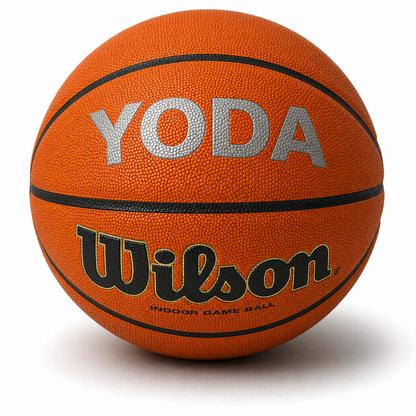 Customized Wilson NCAA EVO NXT Basketball with Custom Text in Silver Color