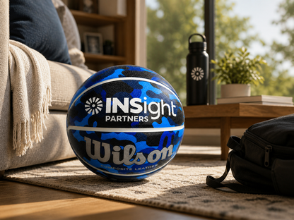 Customized Wilson Blue Camo NCAA Legend Basketball