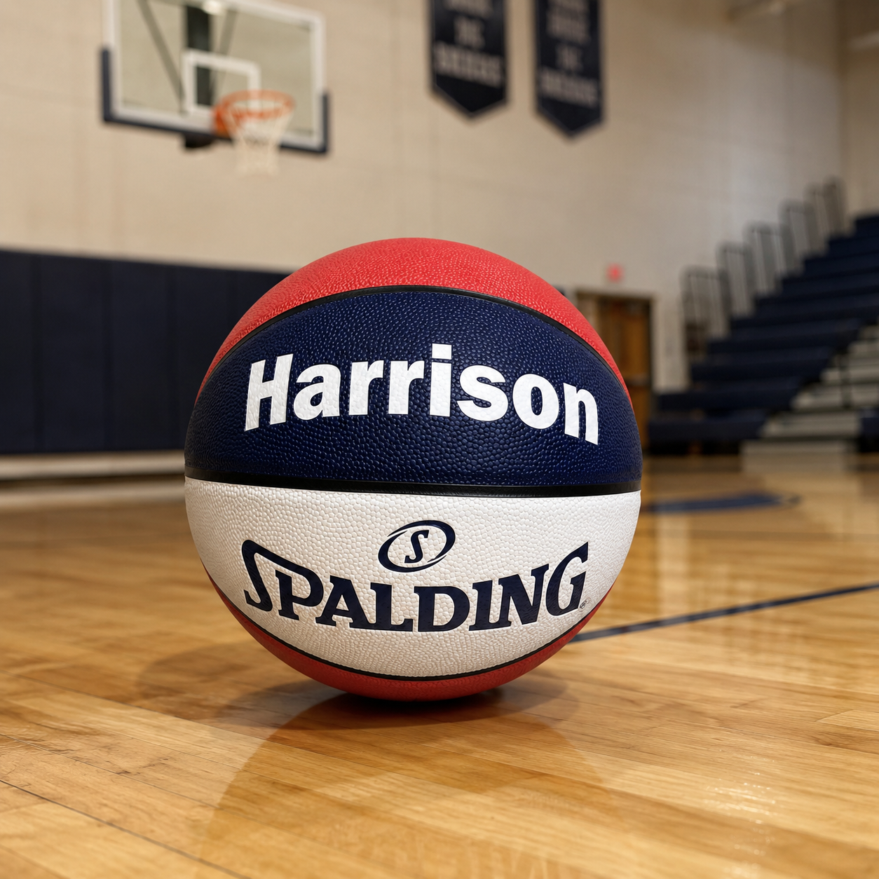 Customized Spalding Red White and Blue Indoor Outdoor TF250 Basketball