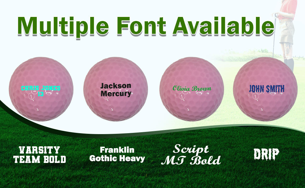 Customized Personalized Pink Golf Balls, 3 Pack