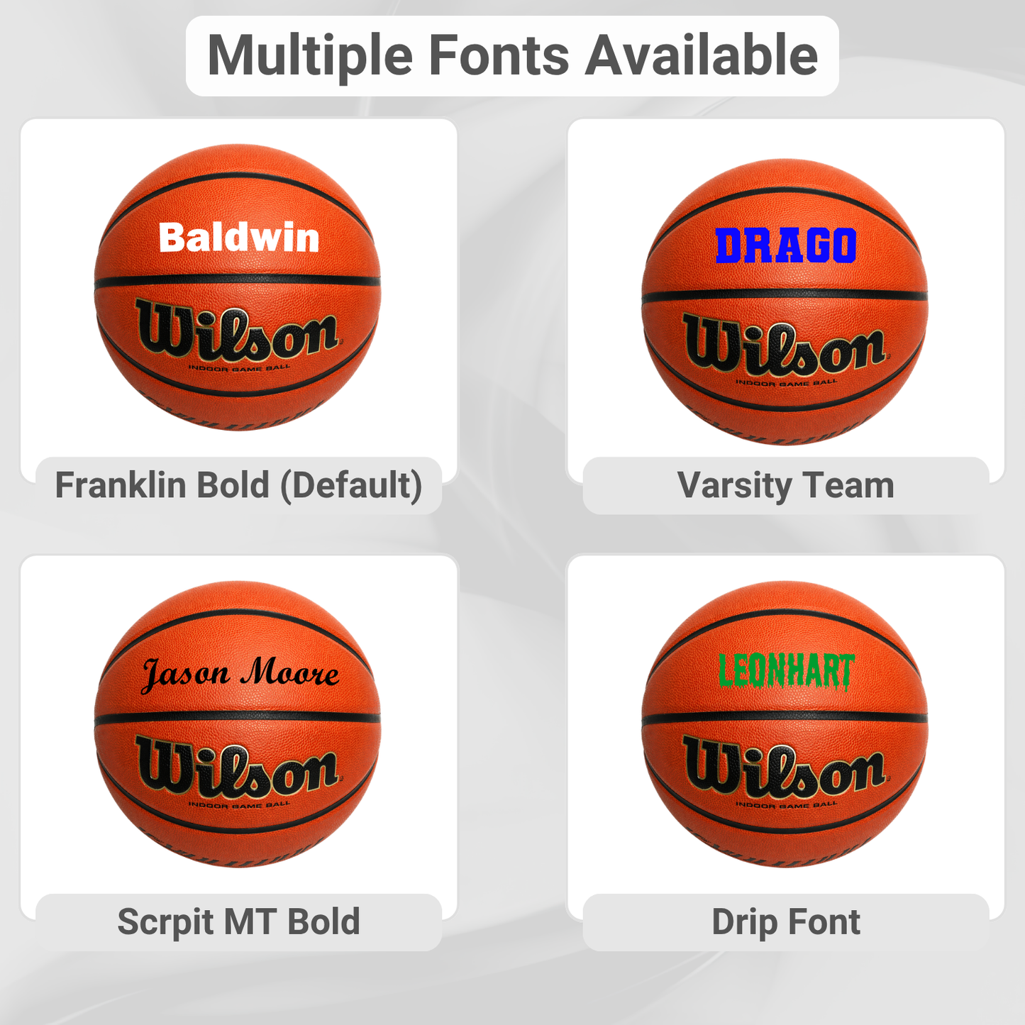 Customized Wilson Evolution Basketball Available with Multiple Fonts