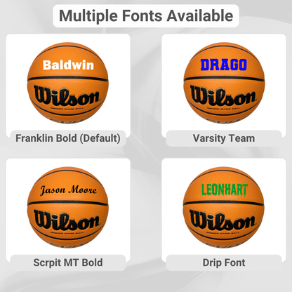 Customized Wilson NCAA EVO NXT Basketball Available with Multiple Fonts