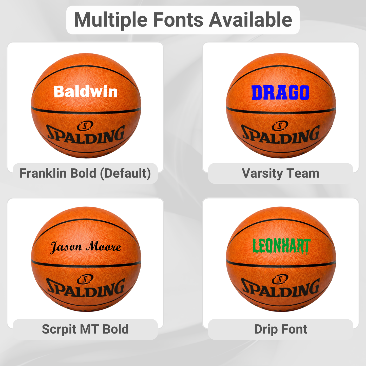 Customized Spalding TF250 Basketball Available With Multiple Fonts