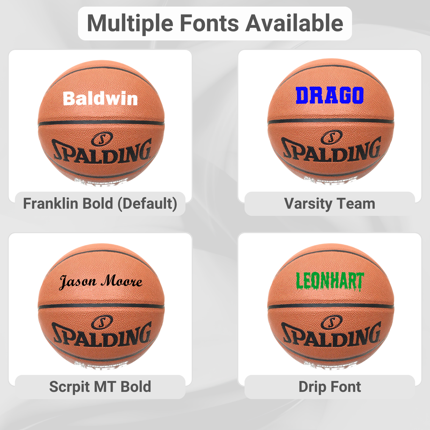 Customized Spalding All Conference Basketball Available with Multiple Fonts