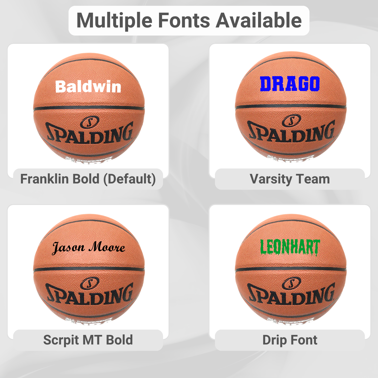 Customized Spalding All Conference Basketball Available with Multiple Fonts