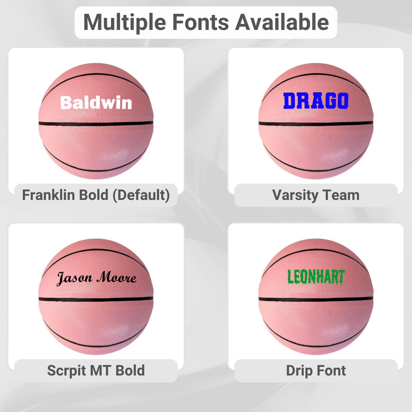 Customized Personalized Pink Basketball Available with Multiple Fonts