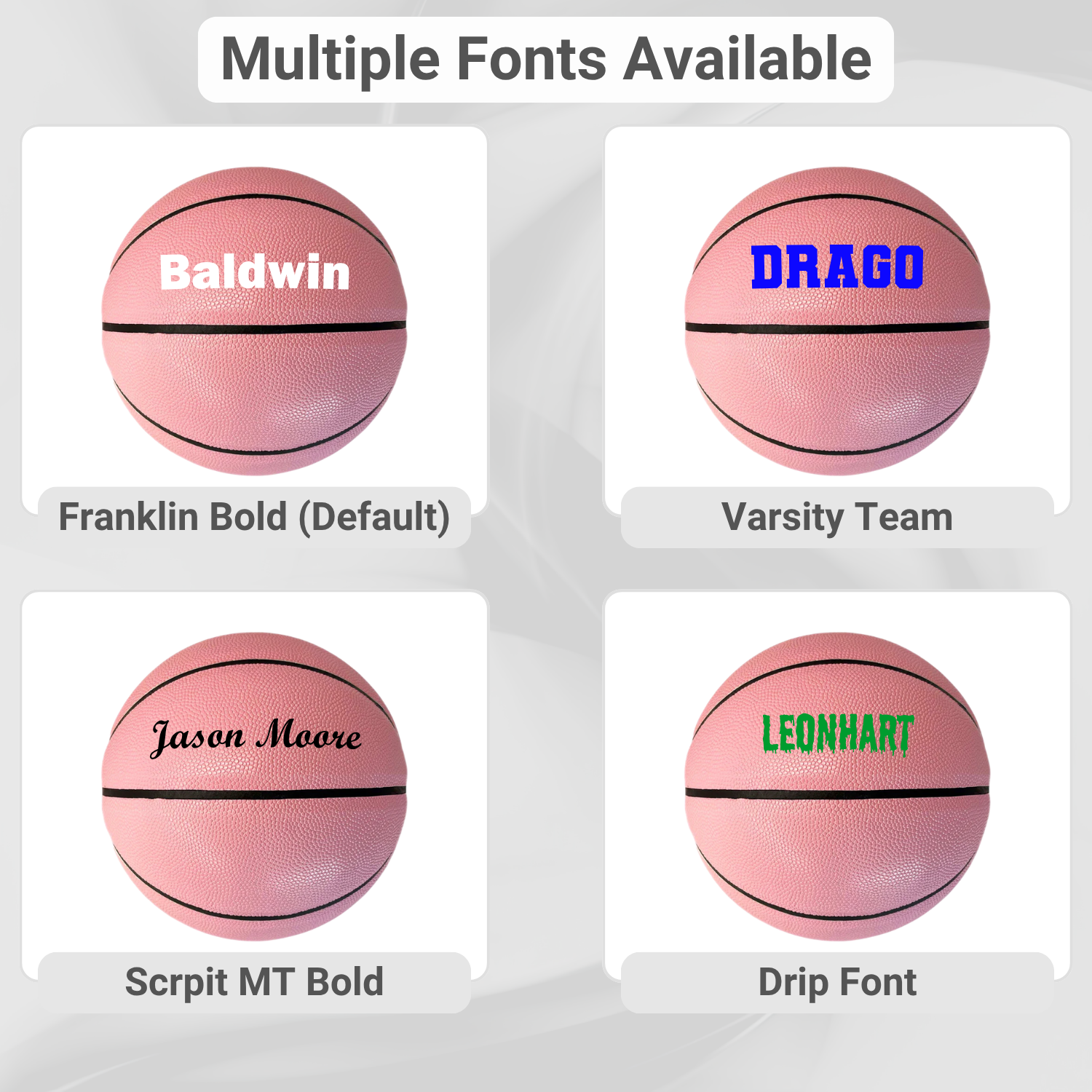 Customized Personalized Pink Basketball Available with Multiple Fonts