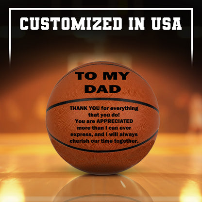 To My Dad Orange Basketball 4