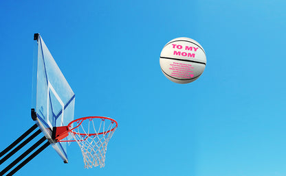 To My Mom Basketball White 3
