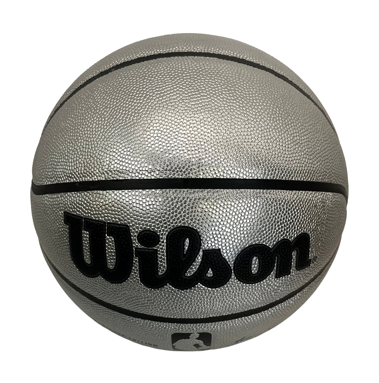 Customized Personalized Wilson Platinum Silver and Black Basketball 