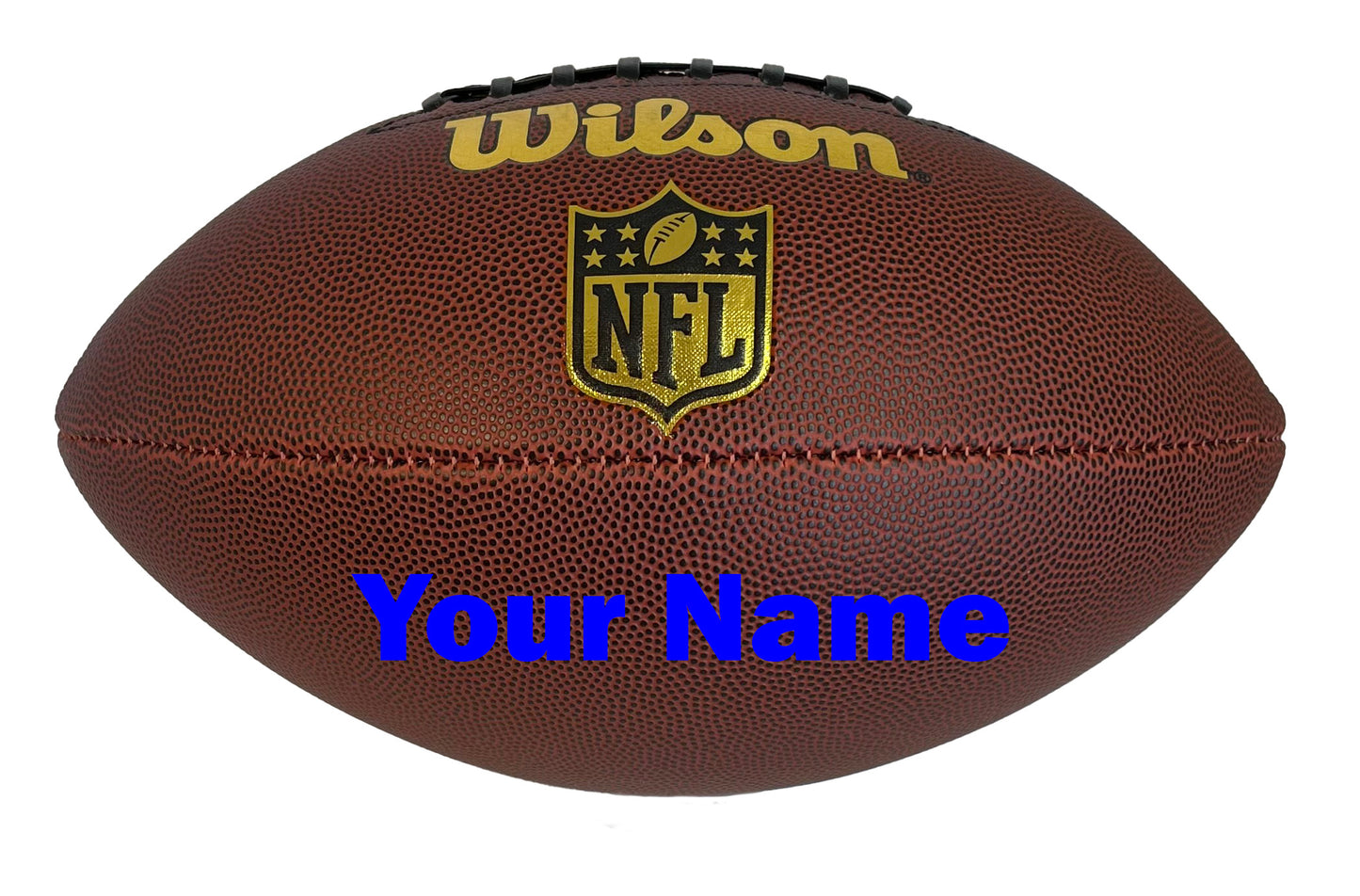 Custom Wilson NFL Football with Blue Text