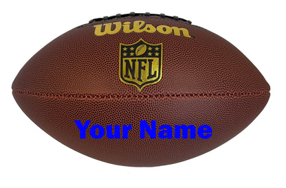 Custom Wilson NFL Football with Blue Text