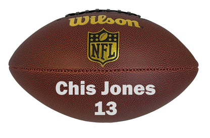 Custom Wilson NFL Football with Silver Text