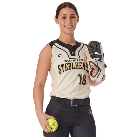 Custom Two Button Sleeveless Loose Jersey Team Softball Jerseys
