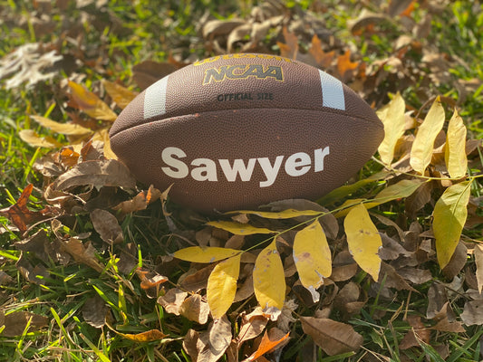 Custom Wilson NCAA Football with white custom text