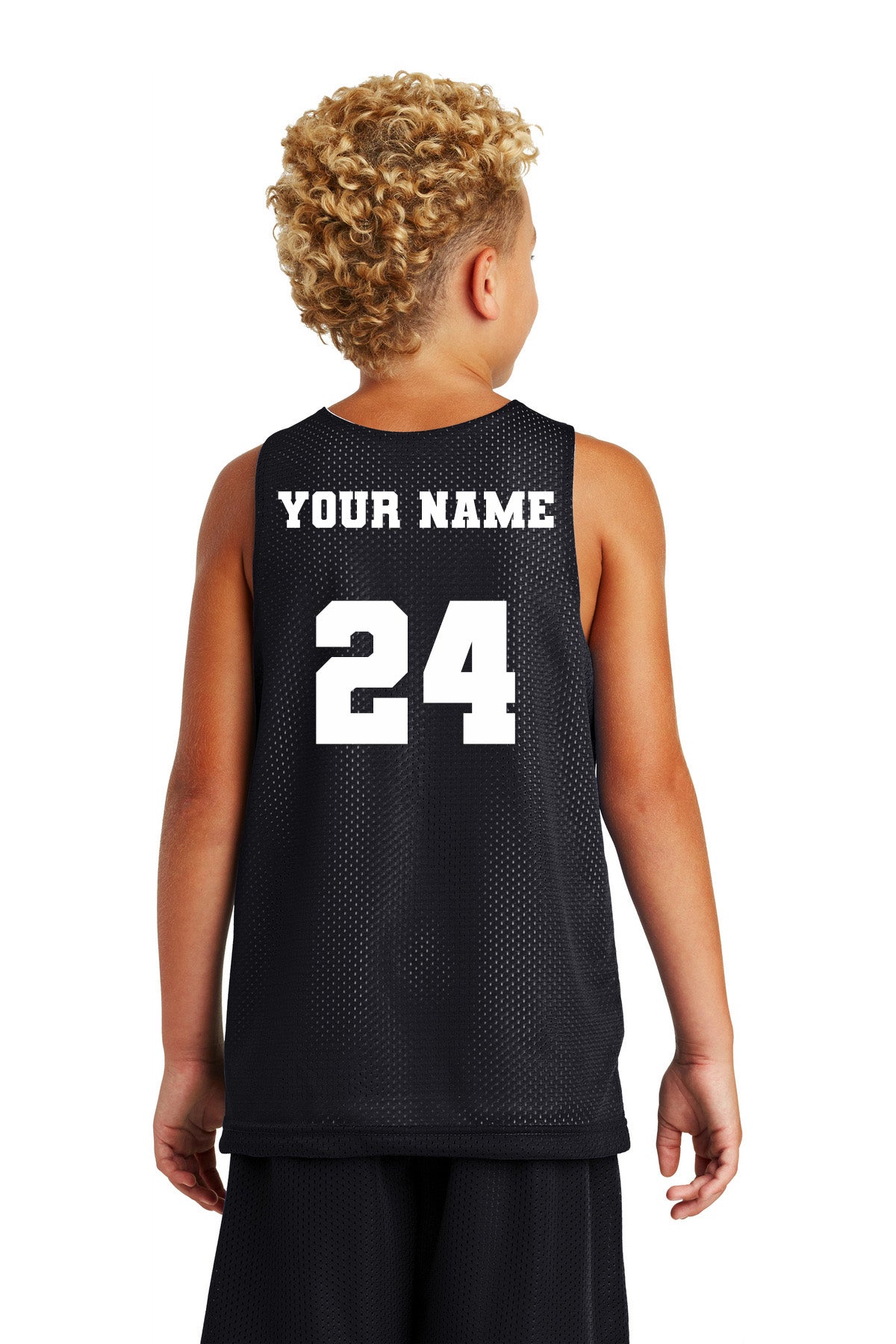 Custom Youth Basketball Jersey Black Back
