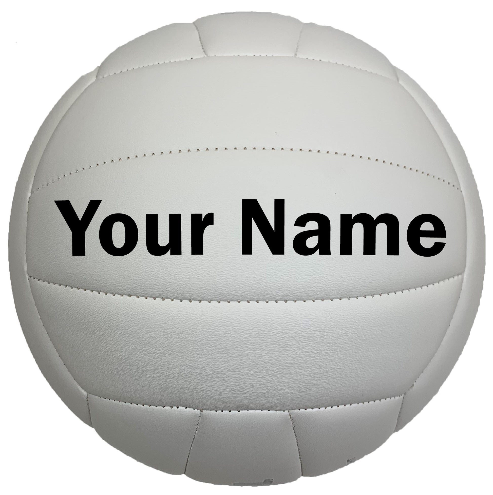 Customized White Volleyball Personalized with Your Name in Black