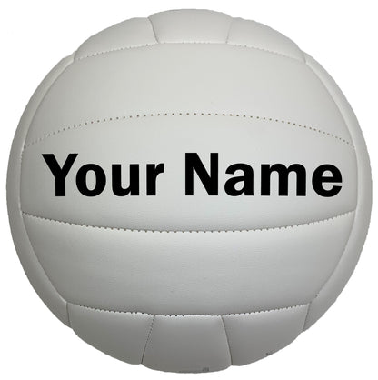 Customized White Volleyball Personalized with Your Name in Black